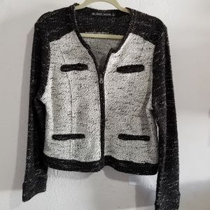 Blanc Noir knit moto jacket size XL